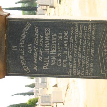 HEERDEN Paul Johannes, van 1880-1943