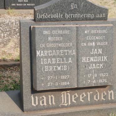 HEERDEN Jan Hendrik, van 1923-1975 &amp; Margaretha Isabella BREWIS 1927-1984