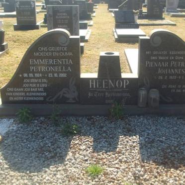 HEENOP Pienaar Petrus Johannes 1922-1983 &amp; Emmerentia Petronella 1924-2002