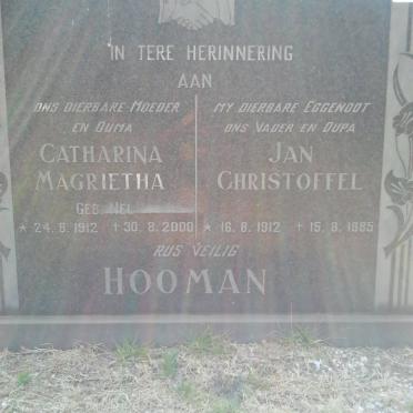 HOOMAN Jan Christoffel 1912-1985 &amp; Catharina Magrietha NEL 1912-2000