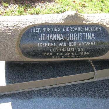 HOLLIDAY Johanna Christina nee VAN DER VYVER 1911-1964