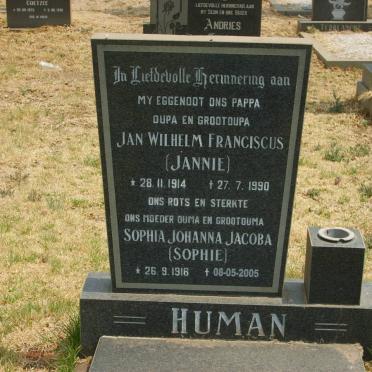 HUMAN Jan Wilhelm Franciscus 1914-1990 &amp; Sophia Johanna Jacoba 1916-2005