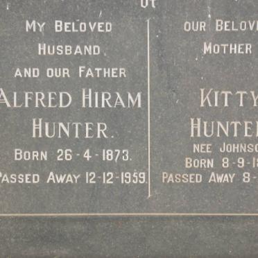 HUNTER Alfred Hiram 1873-1959 &amp; Kitty JOHNSON 1886-1966