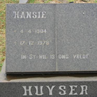 HUYSER Hansie 1904-1978