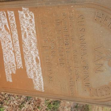 HUMAN Susanna Cronje 1885-1889 :: HUMAN Andriesa Louisa 1901-1901