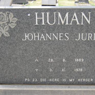 HUMAN Johannes Jurie 1889-1978 &amp; Catharina Franscina DE KLERK 1898-1983