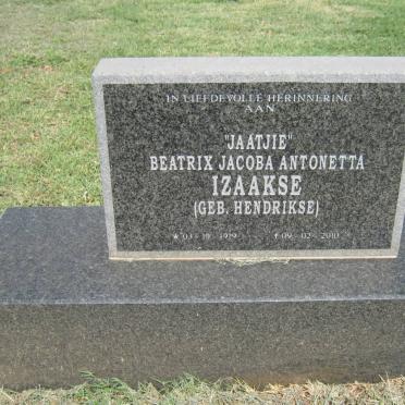 IZAAKSE Beatrix Jacoba Antonetta nee HENDRIKSE 1919-2010