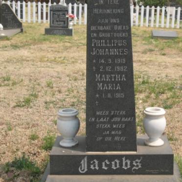 JACOBS Phillipus Johannes 1919-1982 &amp; Martha Maria 1915-