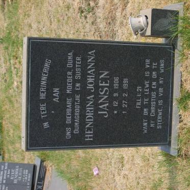 JANSEN Hendrina Johanna 1906-1991