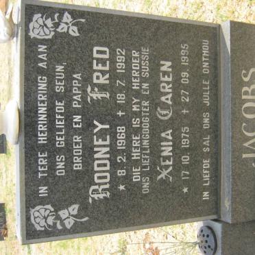 JACOBS Rodney Fred 1968-1992 :: JACOBS Xenia Caren 1975-1895