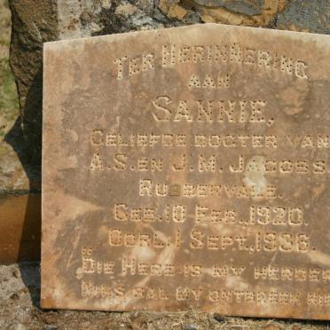 JACOBS Sannie 1920-1936