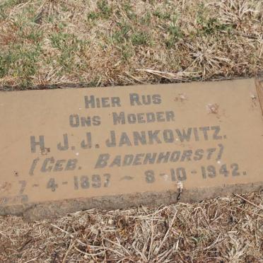 JANKOWITZ H.J.J. nee BADENHORST 1897-1942