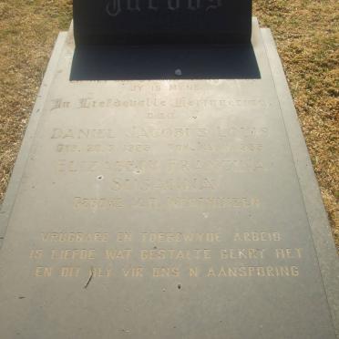 JACOBS Daniel Jacobus Louis 1925-1985 &amp; Elizabeth Francina Susanna VAN DER WESTHUIZEN