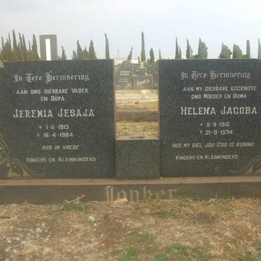 JONKER Jeremia Jesaja 1913-1984 &amp; Helena Jacoba 1916-1974