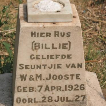 JOOSTE Billie 1926-1927