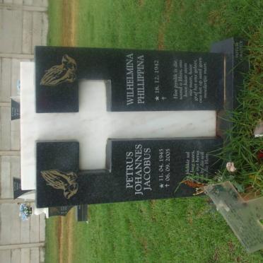JOUBERT Petrus Johannes Jacobus 1945-2005 &amp; Wilhelmina Phillippina 1942-