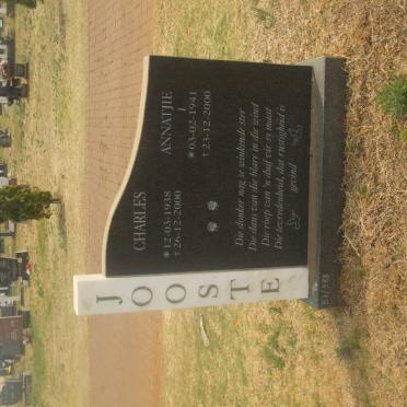 JOOSTE Charles Christiaan 1938-2000 &amp; Anna Wilhelmina 1941-2000