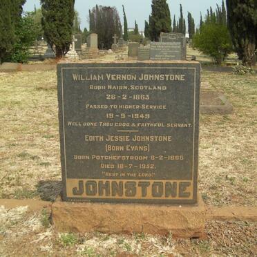 JOHNSTONE William Vernon 1863-1952 &amp; Edith Jessie EVANS 1866-1952