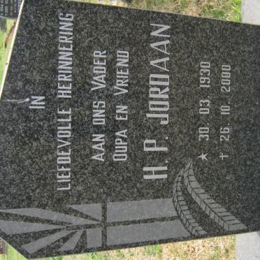 JORDAAN H.P. 1930-2000
