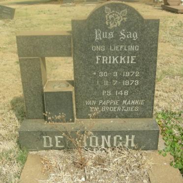 JONGH Frikkie, de 1972-1973