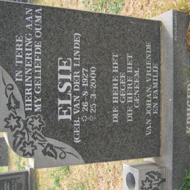 KRUGER Elsie nee VAN DER LINDE 1927-2000