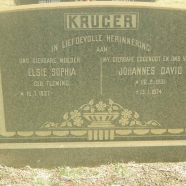 KRUGER Johannes David 1931-1974 &amp; Elsie Sophia FLEMING 1937-