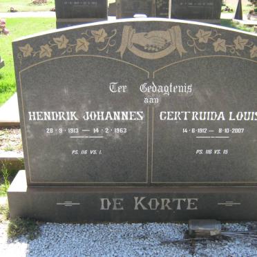 KORTE Hendrik Johannes, de 1913-1963 &amp; Gertruida Louisa 1912-2007