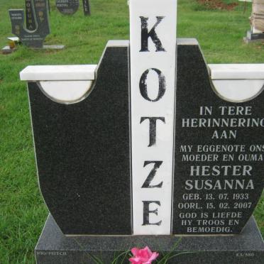 KOTZE Hester Susanna 1933-2007