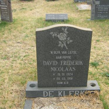 KLERK David Frederik Nicolaas, de 1924-1991
