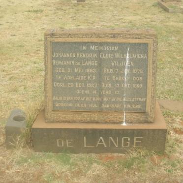 LANGE Johannes Hendrik Benjamin, de 1863-1927 &amp; Elsie Wilhelmiena VILJOEN 1873-1969