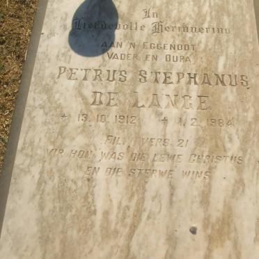 LANGE Petrus Stephanus, de 1912-1984