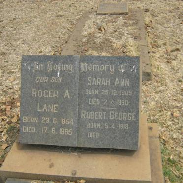 LANE Robert George 1918-  :: LANE Rodger A. 1954-1965 &amp; Sarah Ann 1909-1990 