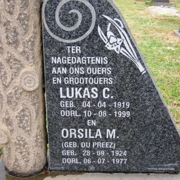 LAUBSCHER Lukas C. 1919-1999 &amp; Orsila M. DU PREEZ 1924-1977