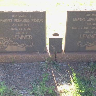 LEMMER Johannes Hermanus Richard 1874-1961 &amp; Martha Johanna Maria NEL 1885-1975