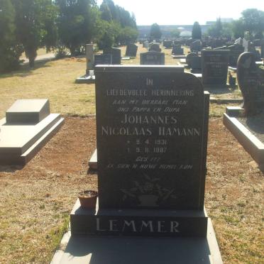 LEMMER Johannes Nicolaas Hamann 1931-1987
