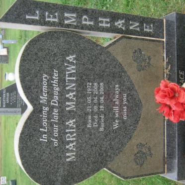 LEMPHANE Maria Mantwa 1972-2008