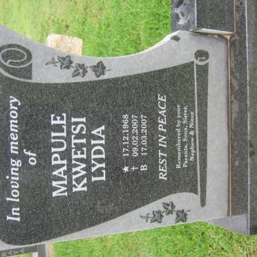 LEBURU Mapule Kwetsi Lydia 1968-2007
