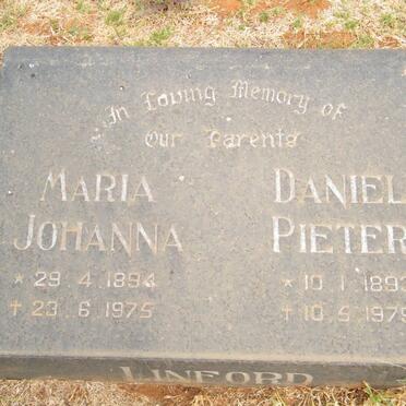LINFORD Daniel Pieter 1893-1979 &amp; Maria Johanna 1894-1975