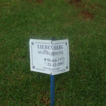 LIEBENBERG Agatha Johanna 1973-2007