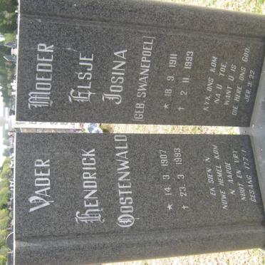 LOUWRENS Hendrick Oostenwald 1907-1993 &amp; Elsje Josina SWANEPOEL 1911-1993