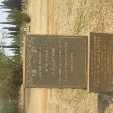 LOXTON Charles William 1883-1970 &amp; M.A. -1932
