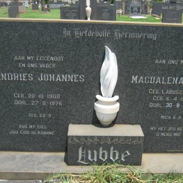 LUBBE Andries Johannes 1908-1976 &amp; Magdalena Maria LABUSCHAGNE 1913-2010