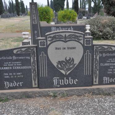 LUBBE Johannes Gerhardus 1897-1972 &amp; Claressa Gertuida VILJOEN 1900-1970