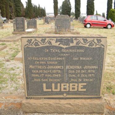 LUBBE Mattheus Johannes 1879-1949 &amp; Hendrina Johanna 1878-1971