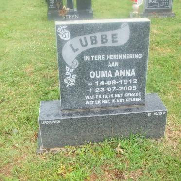 LUBBE Anna 1912-2005