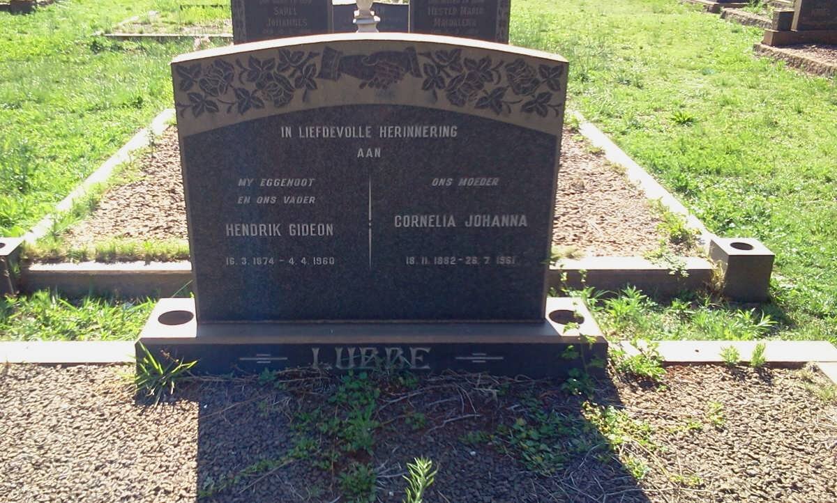 LUBBE Hendrik Gideon 1874-1960 &amp; Cornelia Johanna 1882-1961