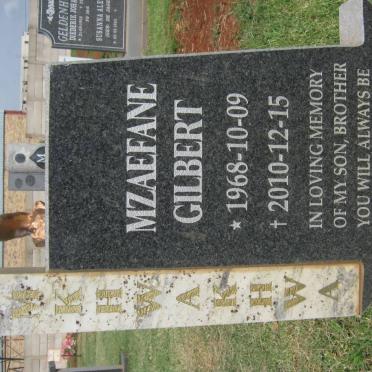 MKHWAKHWA Mzaefane Gilbert 1968-2010