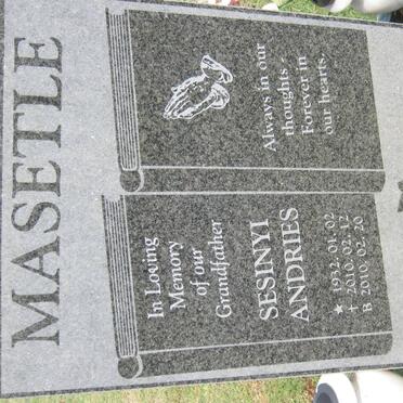 MASETLE Sesinyi Andries 1932-2010