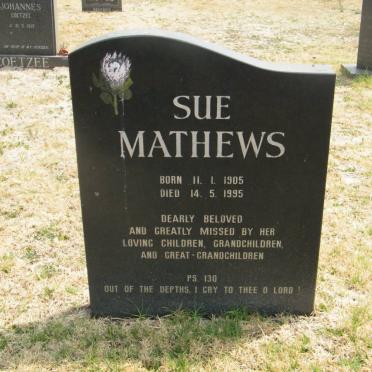 MATHEWS Sue 1905-1995