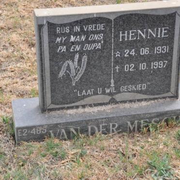 MESCHT Hennie, van der 1931-1997
